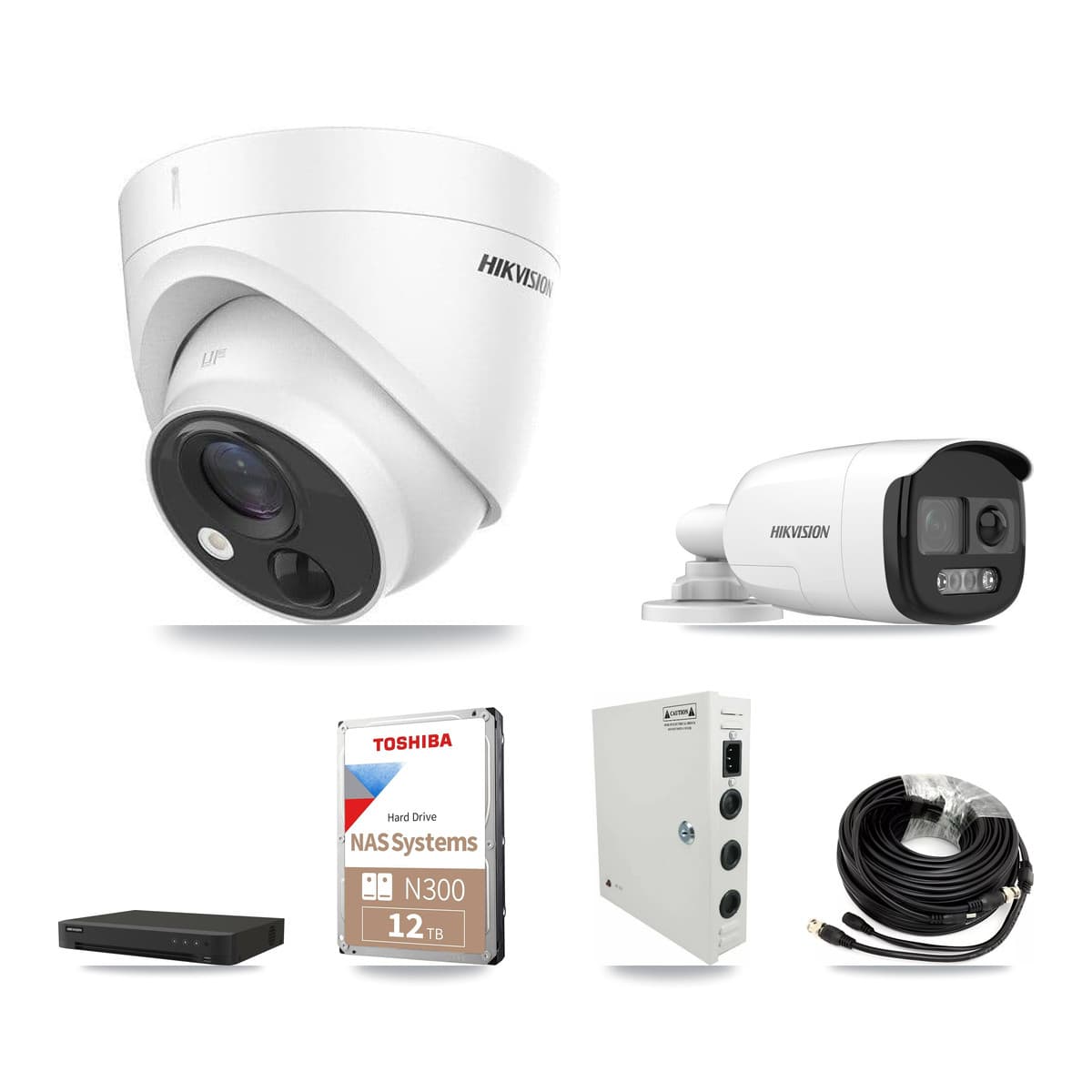 Hikvision 16-Channel 5MP CCTV Kit — 5 DS-2CE12KF3T Bullet + 10 DS-2CE71H0T Turret Cameras + 12TB Recording