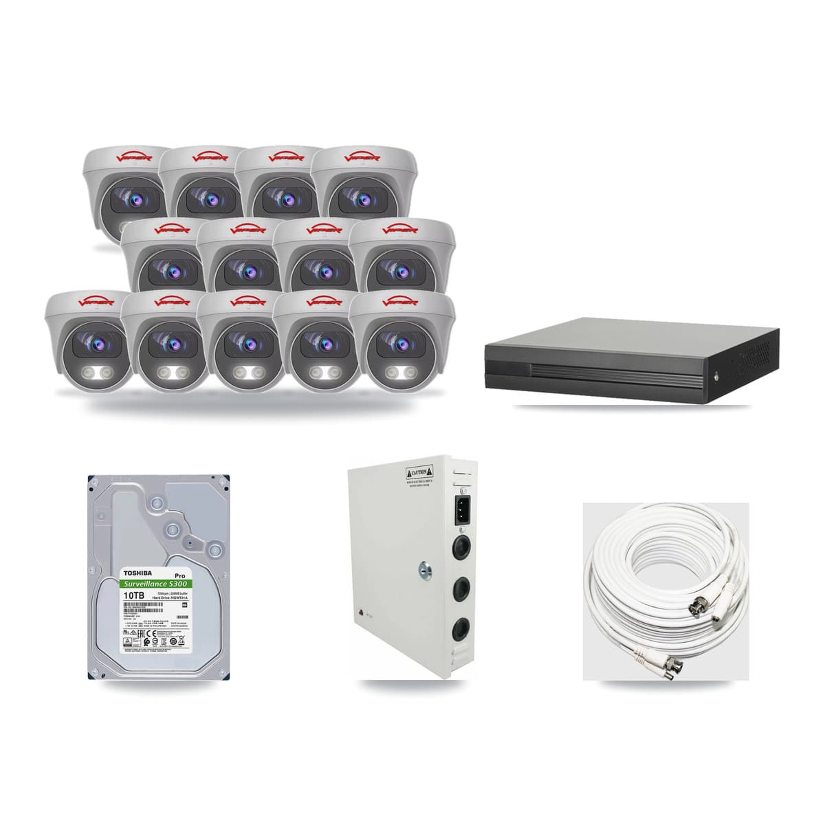 16-Channel 5MP CCTV Kit — 13 Viper Cameras + 10TB Recording - Image 1