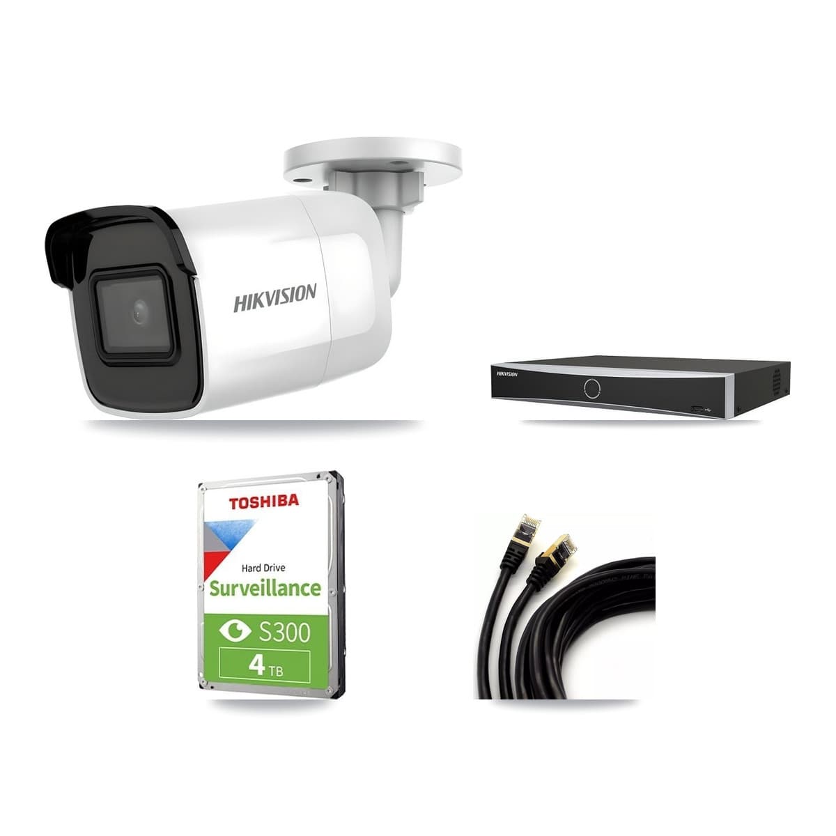 Hikvision 4-Channel 4K CCTV Kit — 2 DS-2CD2085G1 Bullet Cameras + 4TB Recording