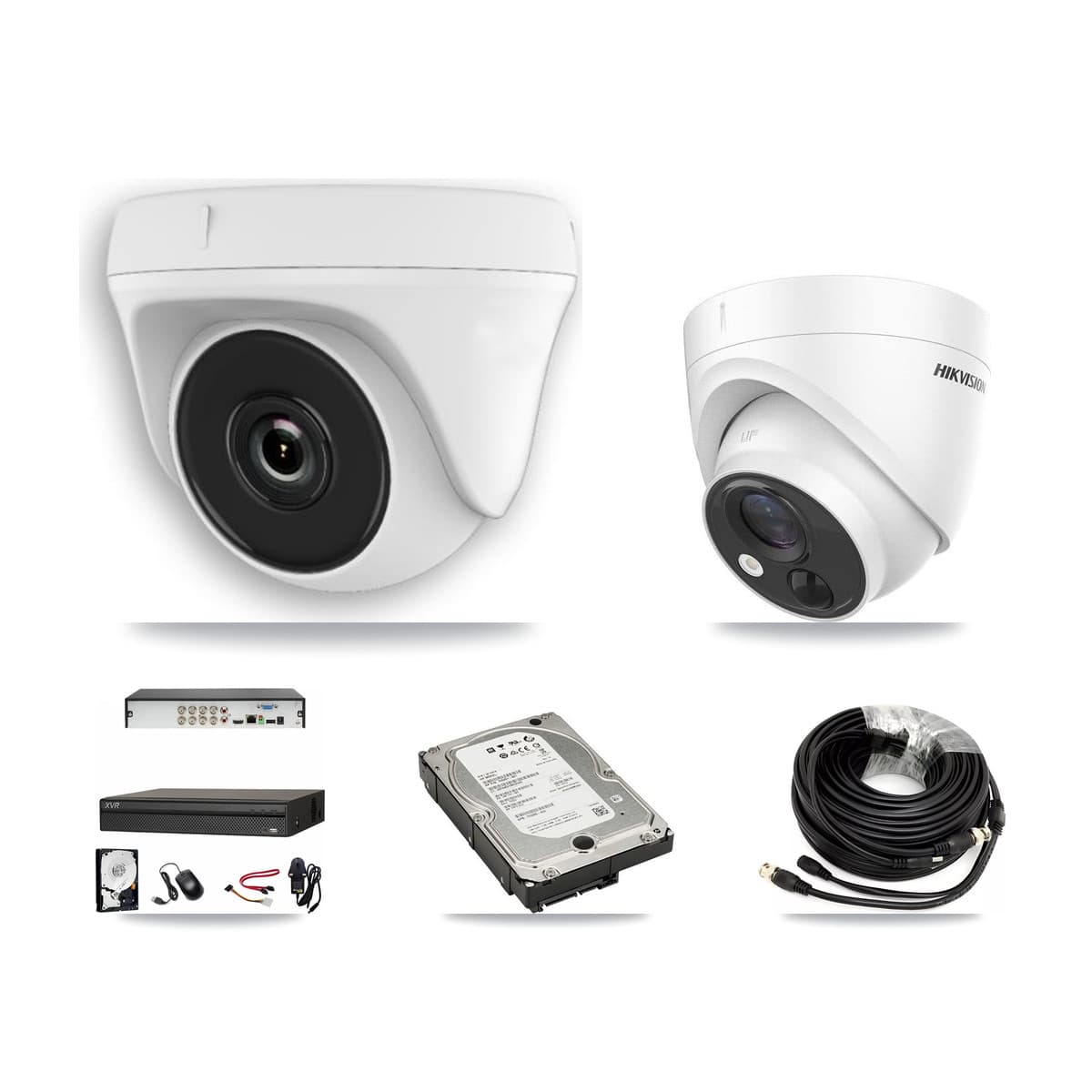 Hikvision & Dahua 8-Channel 2MP – 5MP CCTV Kit — 2 5MP Turret + 4 2MP Dome Cameras + 5TB Recording - Image 1