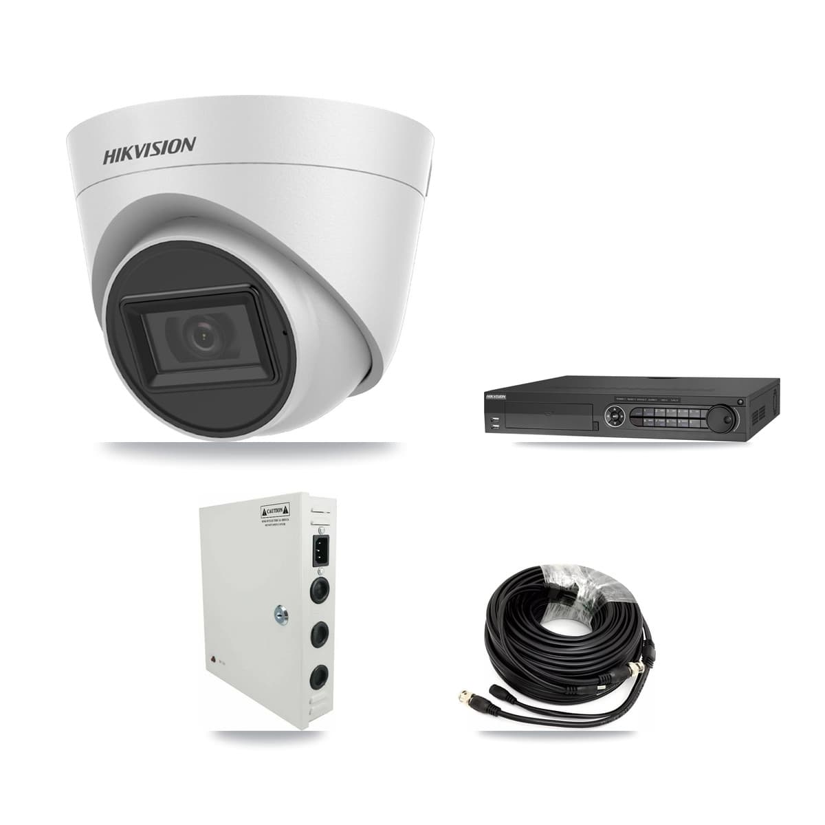 Hikvision 32-Channel 5MP CCTV Kit — 32 White Turret Cameras + 3× 8TB Recording