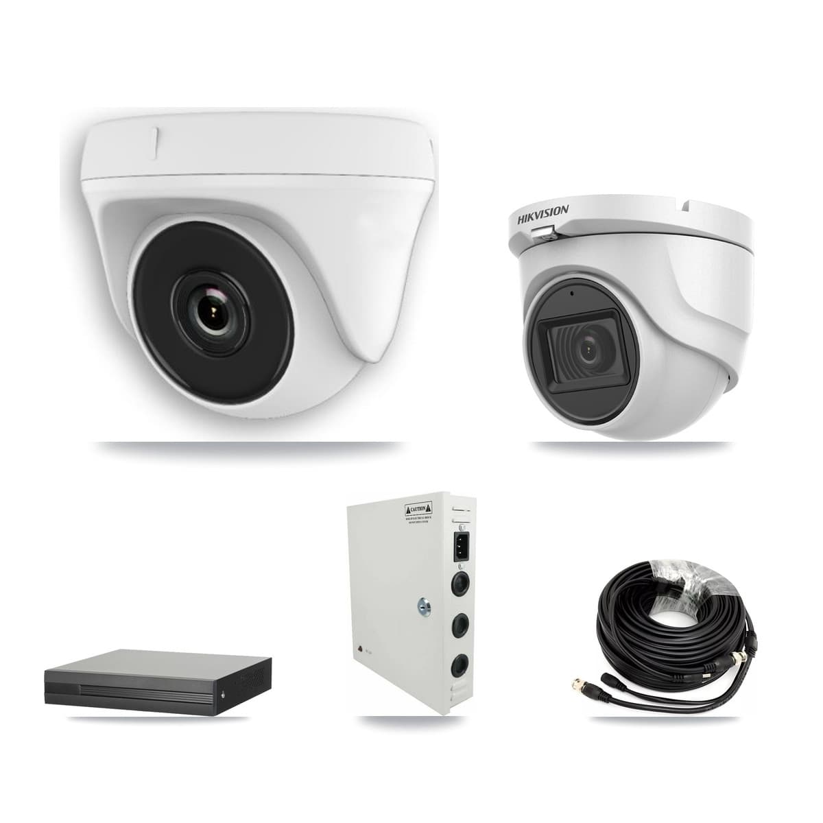 Hikvision 16-Channel 2MP – 5MP CCTV Kit — 1 5MP Turret + 11 White 2MP Dome Cameras + 8TB Recording (XVR-3116HS Recorder)