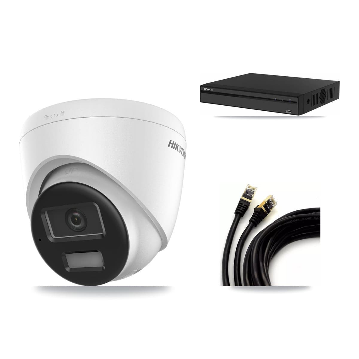Hikvision & Prolux 4-Channel 4K CCTV Kit — 1 DS-2CD1383G2-LIUF/SL Turret Camera + 3TB Recording (PXN-2104HS-4P-4K Recorder) - Image 1