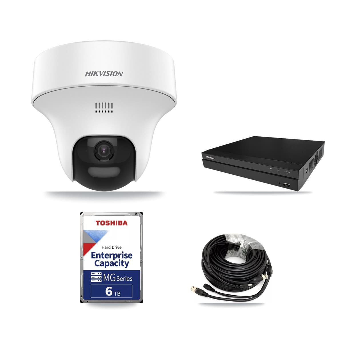 Hikvision & Prolux 8-Channel 5MP CCTV Kit — 2 DS-2CE70K0T Turret Cameras + 6TB Recording - Image 1