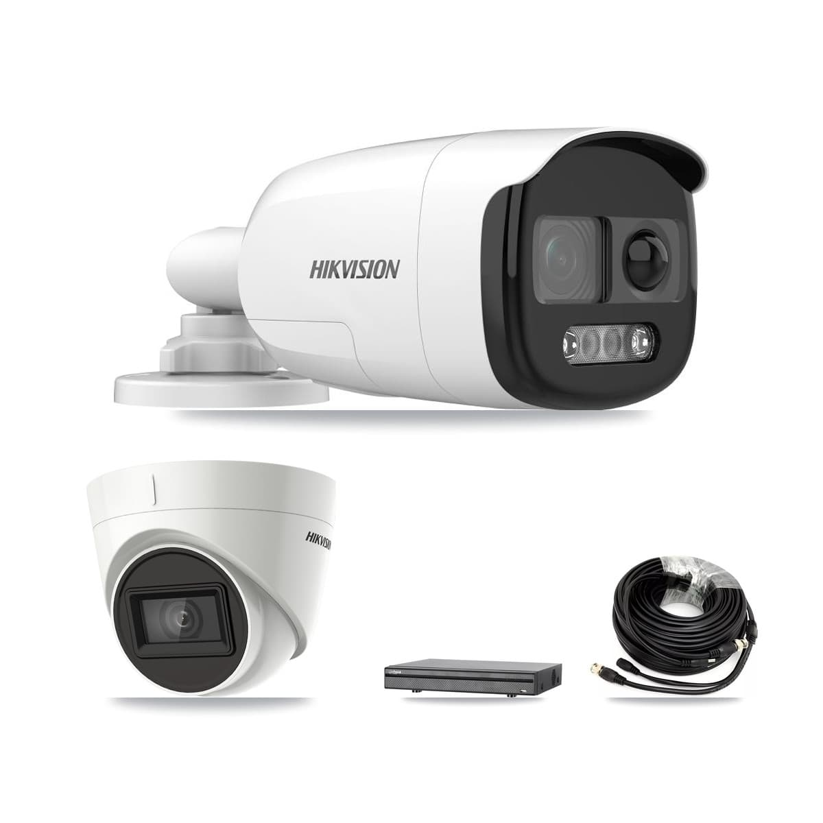 Hikvision & Dahua 8-Channel 5MP – 4K CCTV Kit — 4 DS-2CE12KF3T 5MP Bullet + 1 DS-2CE78U1T 4K Turret Cameras + 8TB Recording (DH-XVR5108H Recorder) - Image 1