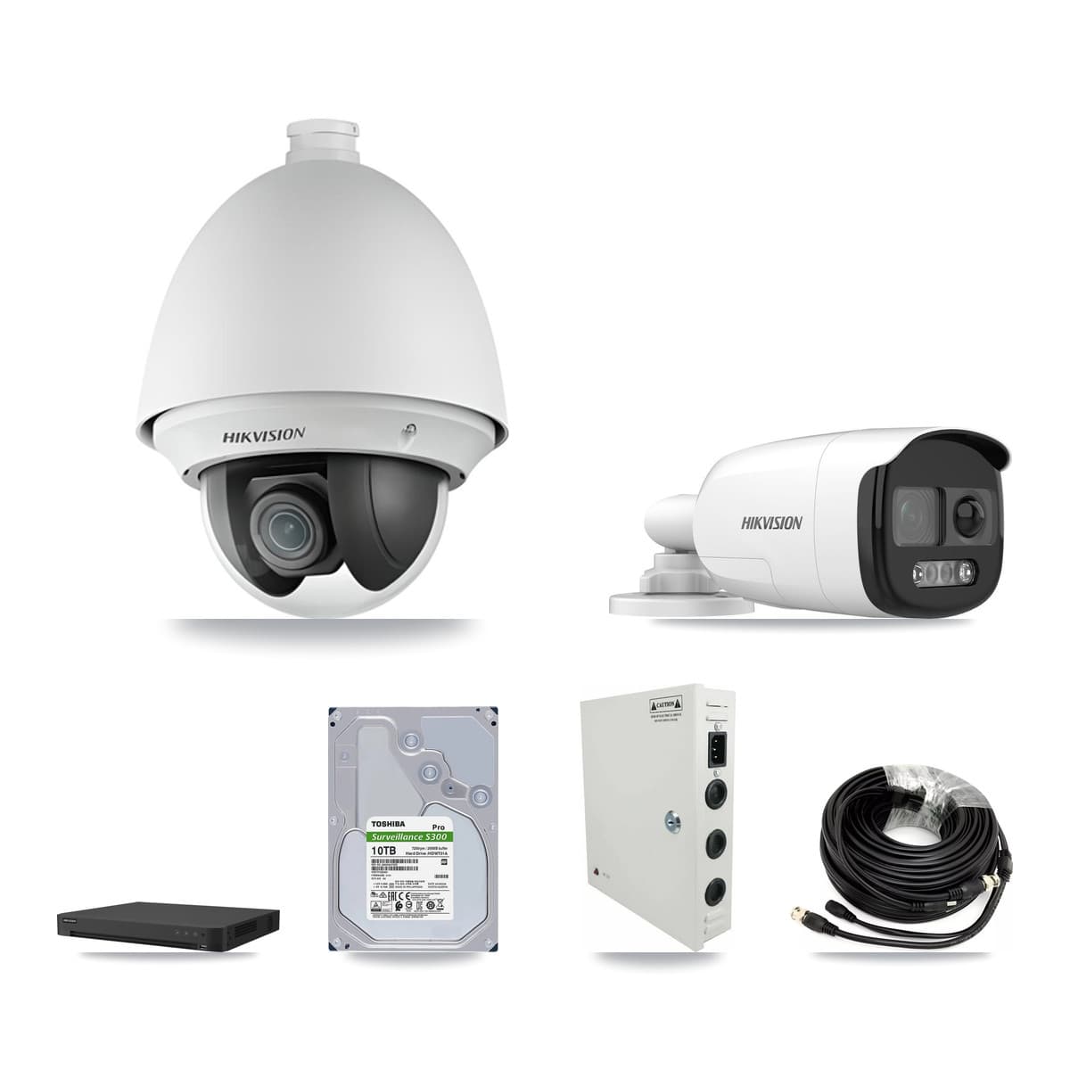 Hikvision 32-Channel 2MP – 5MP CCTV Kit — 29 DS-2AE4225T 2MP PTZ + 1 DS-2CE12KF3T 5MP Bullet Cameras + 2× 10TB Recording (IDS-7232HQHI Recorder) - Image 1