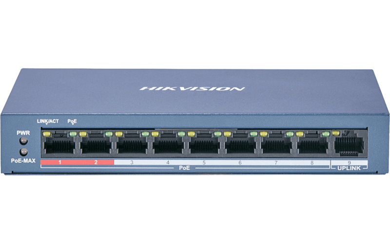 Hikvision DS-3E0109P-E/M 9-Port PoE Switch 8×PoE 100Mbps Long Range 300m