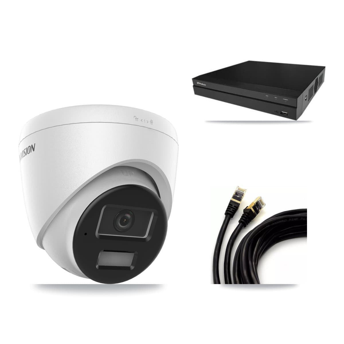 Hikvision & Prolux 16-Channel 4MP CCTV Kit — 2 DS-2CD1343G2 Turret Cameras + 3TB Recording