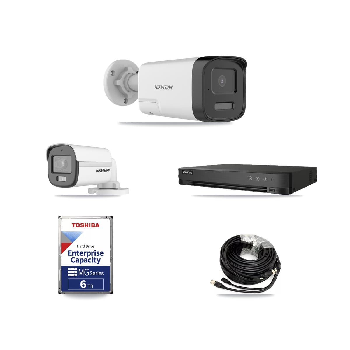 Hikvision 8-Channel 5MP CCTV Kit — 1 DS-2CE12KF0T + 4 DS-2CE17K0T Bullet Cameras + 6TB Recording (IDS-7208HQHI Recorder) - Image 1