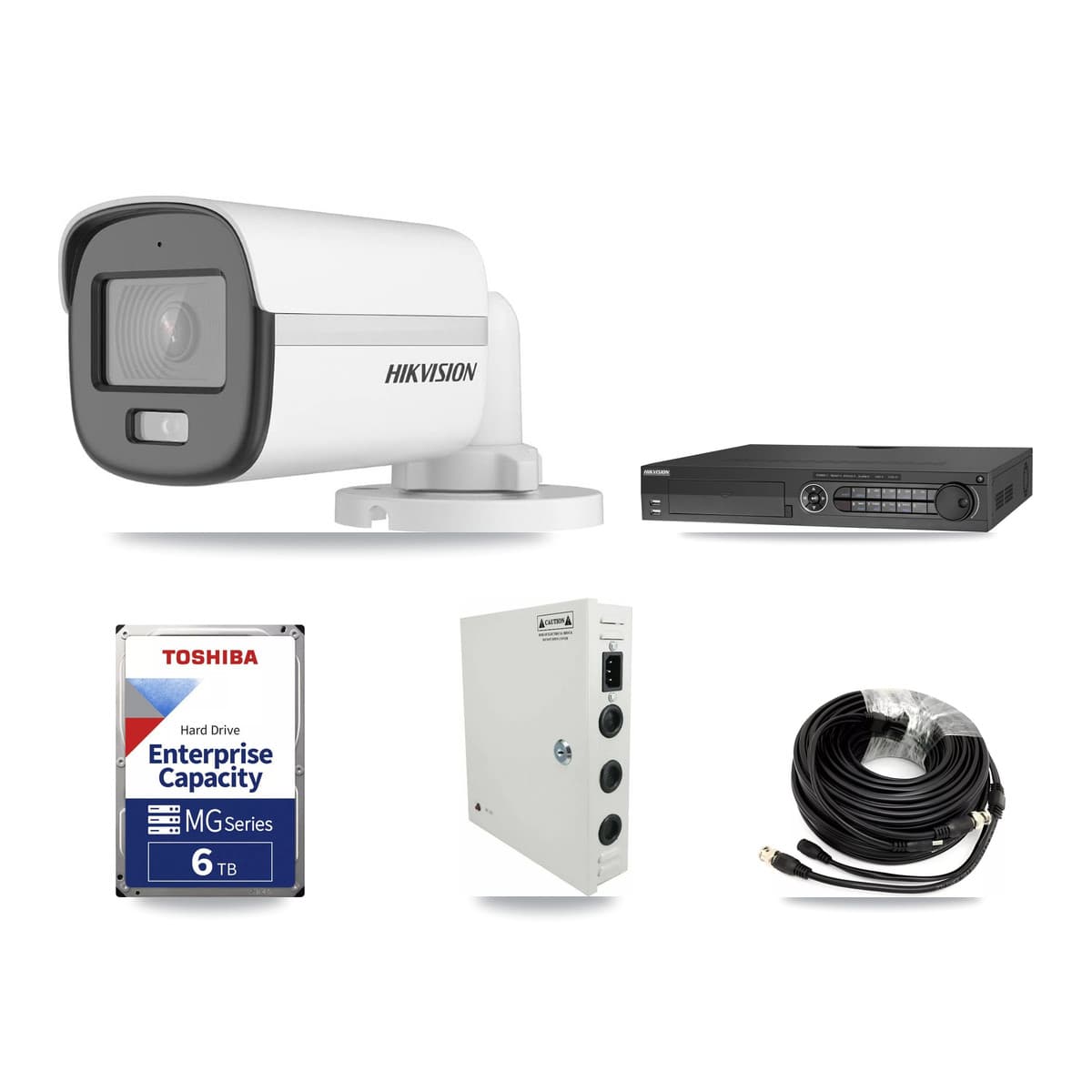 Hikvision 32-Channel 5MP CCTV Kit — 9 DS-2CE12KF0T Bullet Cameras + 2× 6TB Recording - Image 1