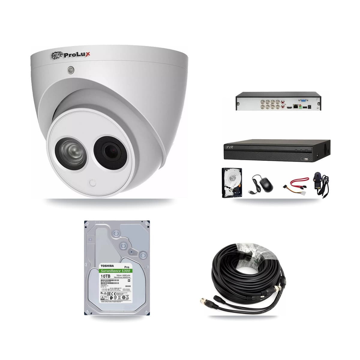Prolux & Dahua 8-Channel 4MP CCTV Kit — 7 Turret Cameras + 10TB Recording (XVR-3108AD Recorder) - Image 1