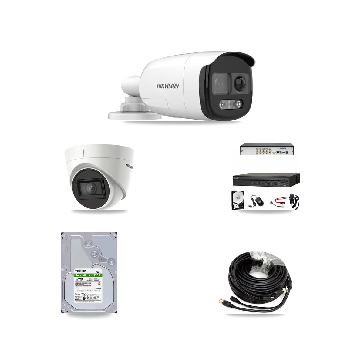 Hikvision & Dahua 8-Channel 5MP – 4K CCTV Kit — 4 DS-2CE12KF3T 5MP Bullet + 4 DS-2CE78U1T 4K Turret Cameras + 10TB Recording - Image 1