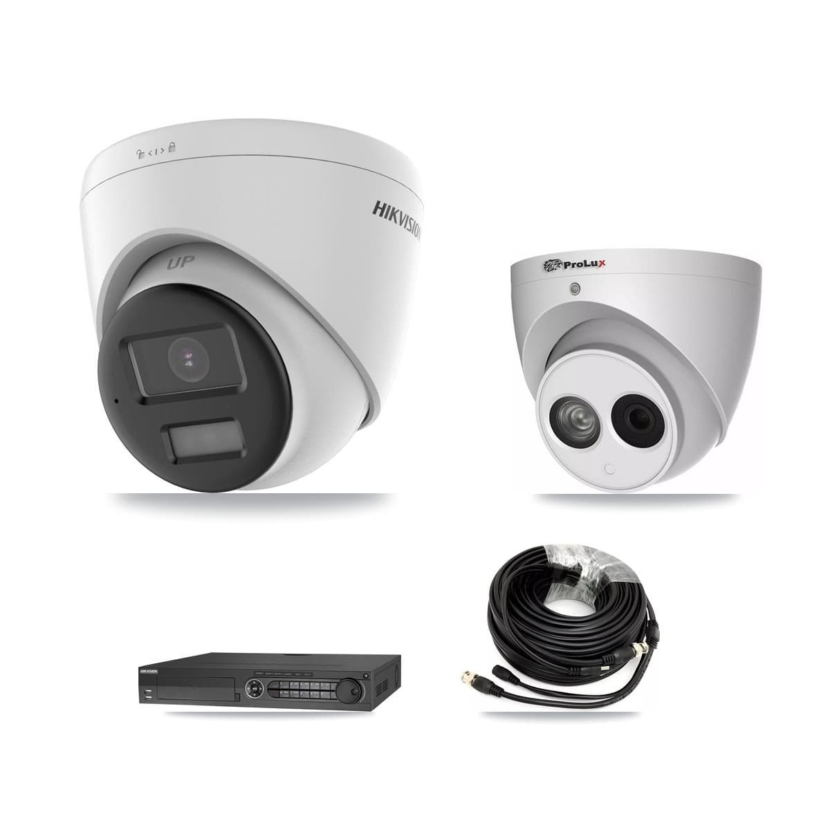Hikvision & Prolux 32-Channel 4MP – 5MP CCTV Kit — 5 DS-2CE78K0T 5MP + 1 PXC-612C4W-A 4MP Turret Cameras + 8TB Recording (DS-7332HQHI Recorder) - Image 1