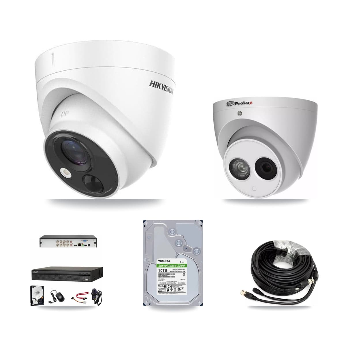 8-Channel 4MP – 5MP CCTV Kit — 7 DS-2CE71H0T 5MP + 1 PXC-612C4W-A 4MP Turret Cameras + 10TB Recording (XVR-3108AD Recorder)