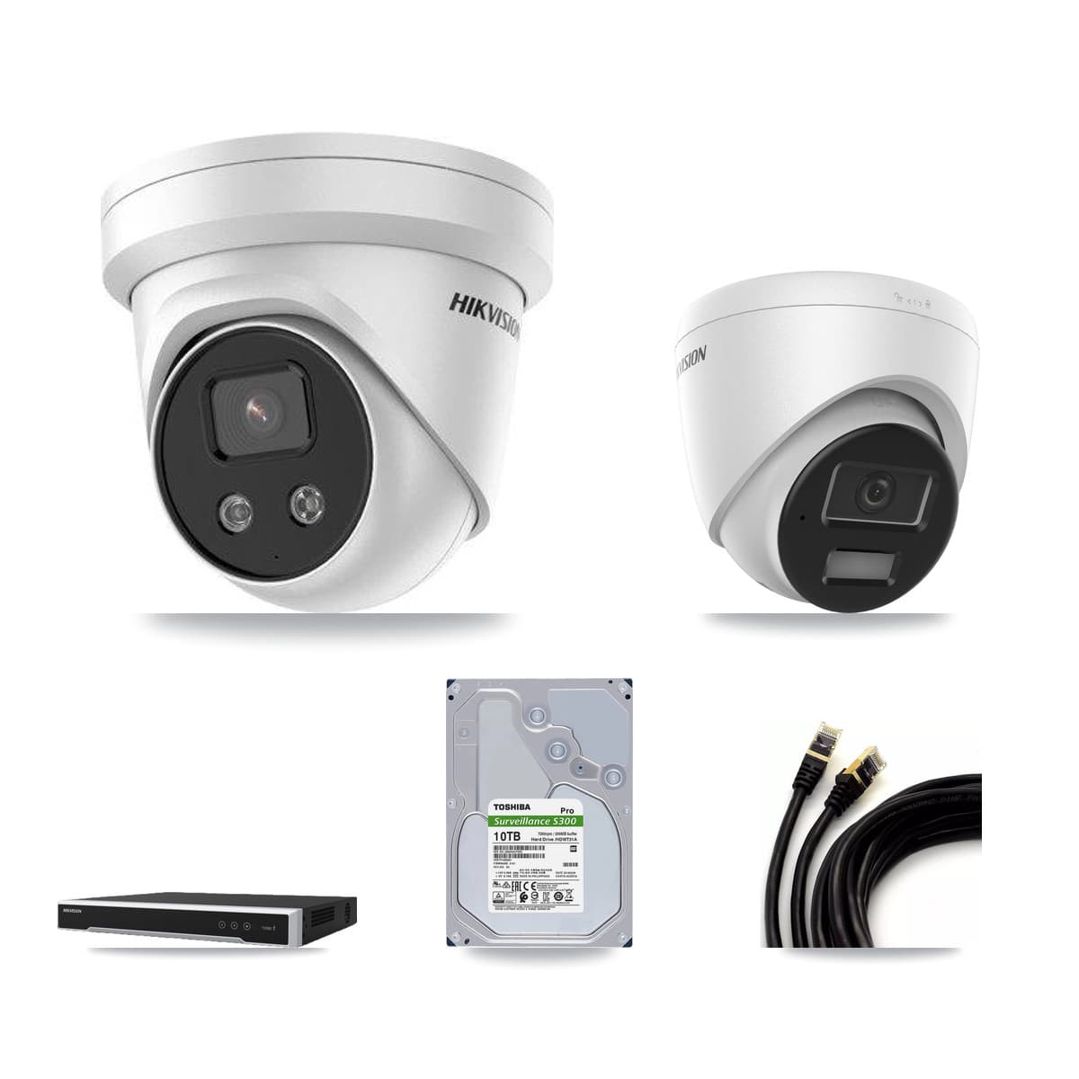 Hikvision 16-Channel 4MP – 5MP CCTV Kit — 1 4MP + 7 5MP Turret Cameras + 10TB Recording - Image 1