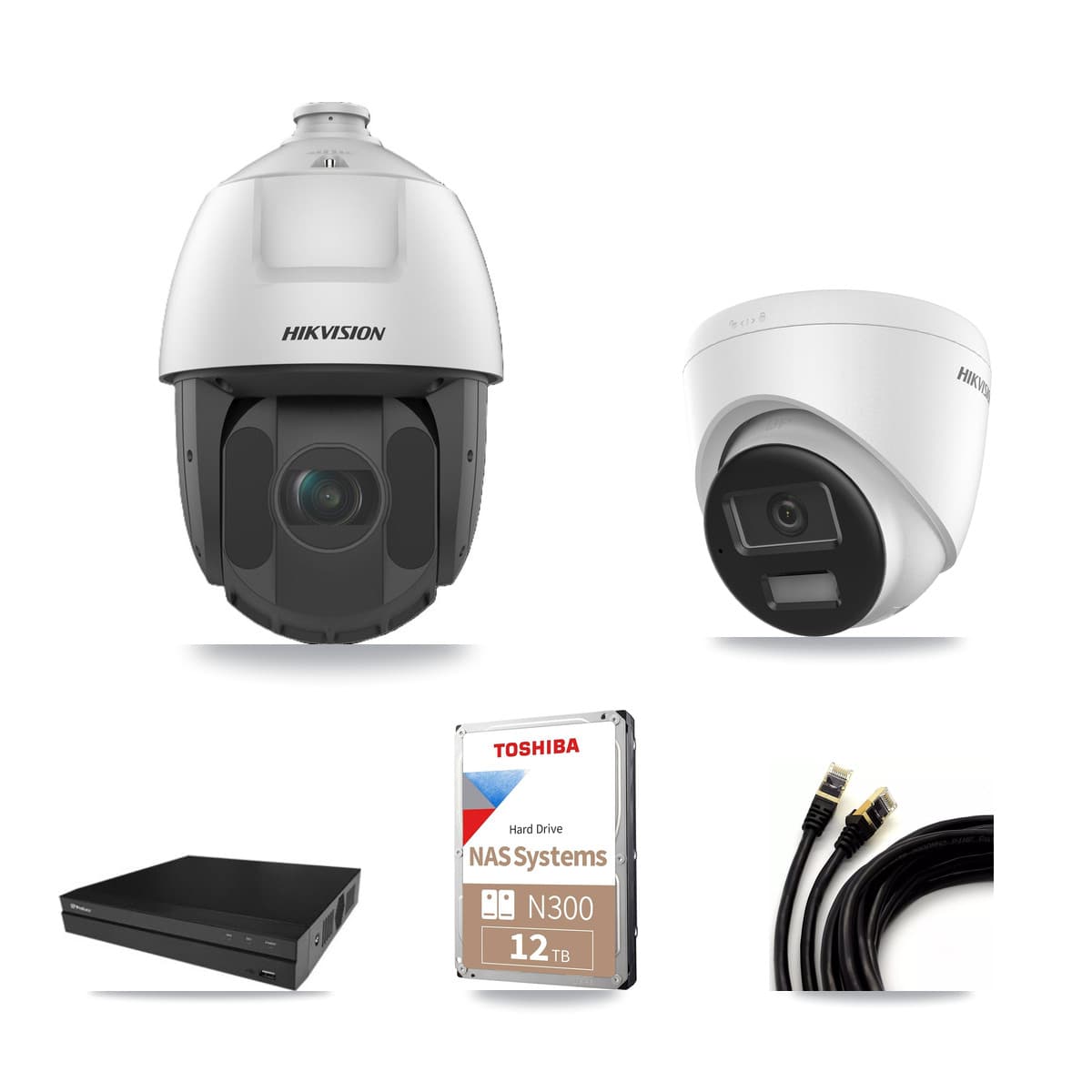 Hikvision & Prolux 16-Channel 2MP – 4K CCTV Kit — 1 4K Turret + 13 2MP PTZ Cameras + 12TB Recording - Image 1