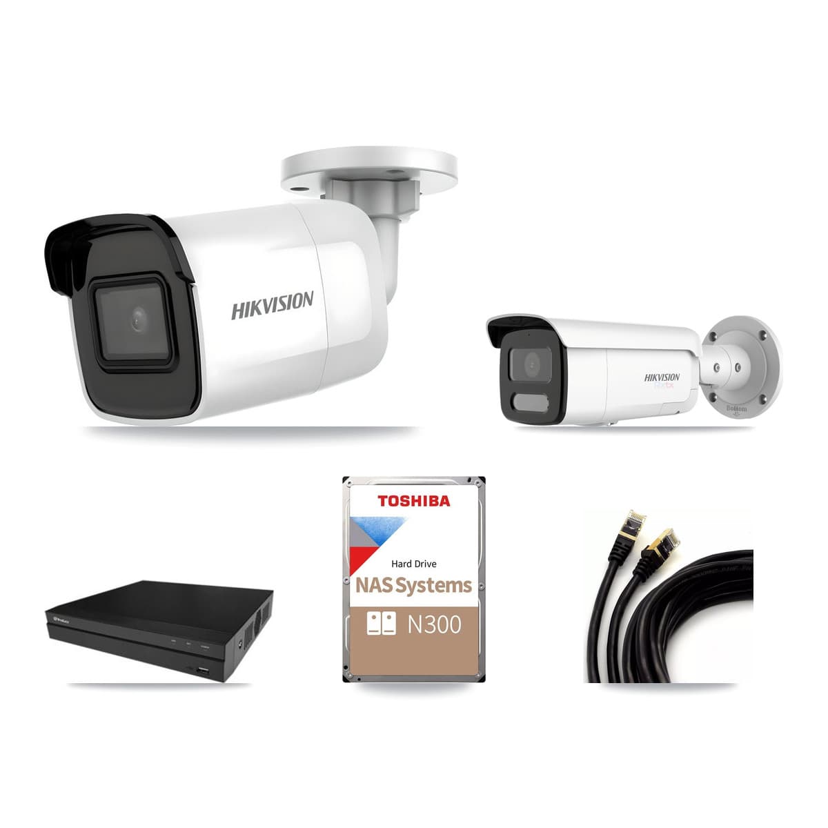 Hikvision & Prolux 16-Channel 4K CCTV Kit — 6 DS-2CD2085G1 + 1 DS-2CD2T87G2H Bullet Cameras + 18TB Recording - Image 1