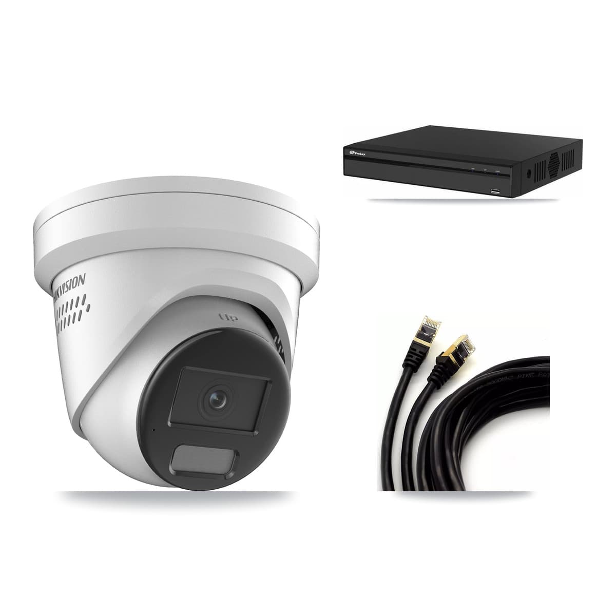 Hikvision & Prolux 4-Channel 4K CCTV Kit — 3 DS-2CD2387G2H Turret Cameras + 8TB Recording - Image 1