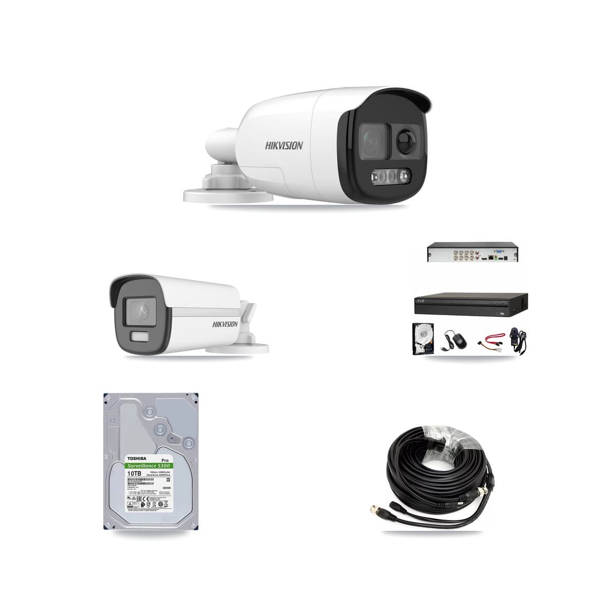 Hikvision & Dahua 8-Channel 5MP – 4K CCTV Kit — 5 5MP + 1 4K Bullet Cameras + 10TB Recording (XVR-3108AD Recorder)