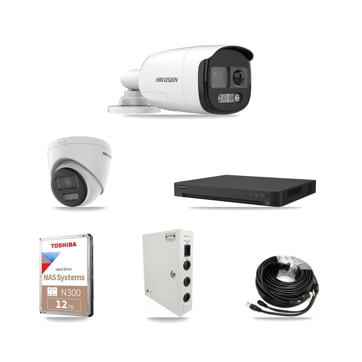 Hikvision 32-Channel 5MP CCTV Kit — 5 DS-2CE12KF3T Bullet + 5 DS-2CE78K0T Turret Cameras + 12TB Recording - Image 1