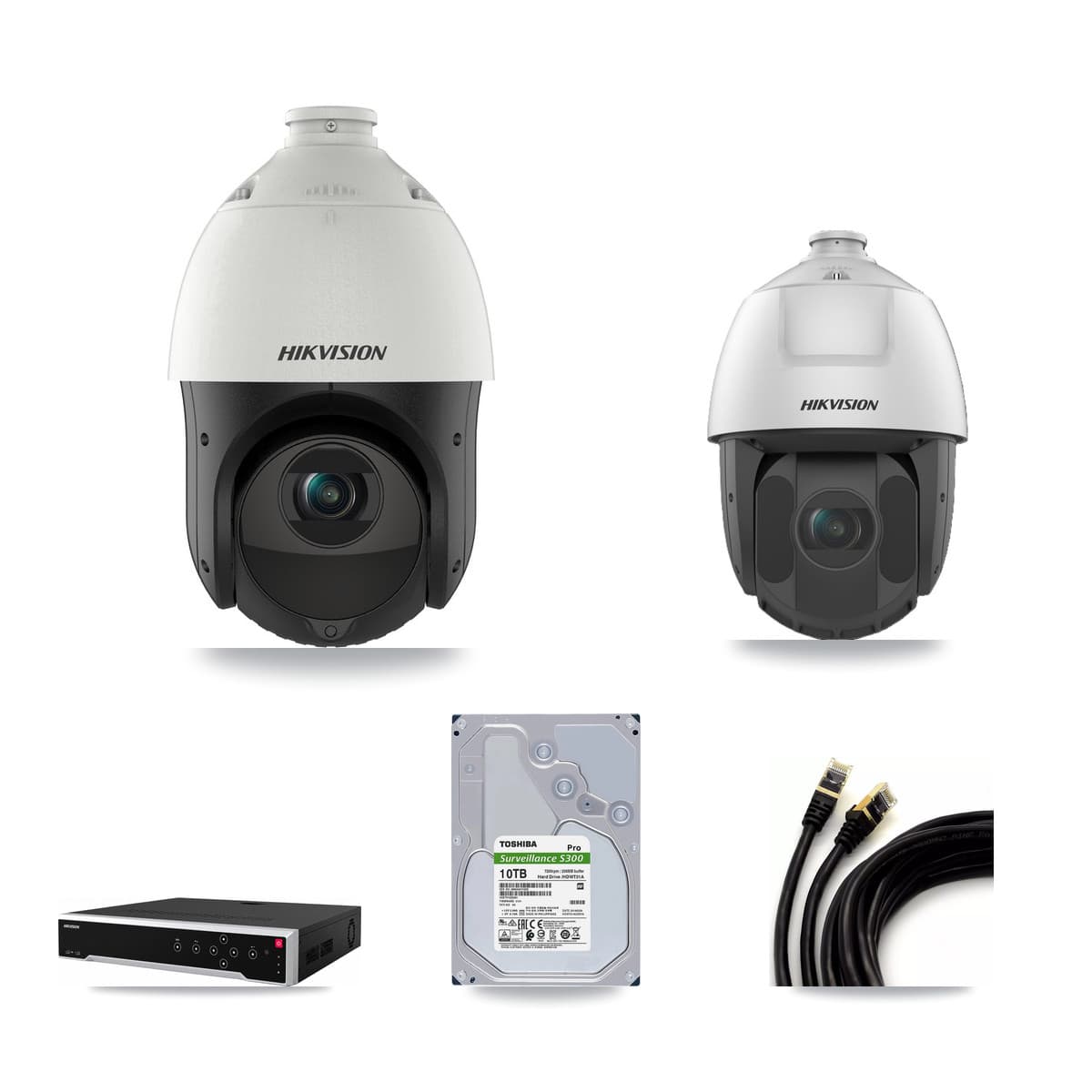 Hikvision 32-Channel 2MP – 4MP CCTV Kit — 7 4MP + 1 2MP PTZ Cameras + 10TB Recording - Image 1