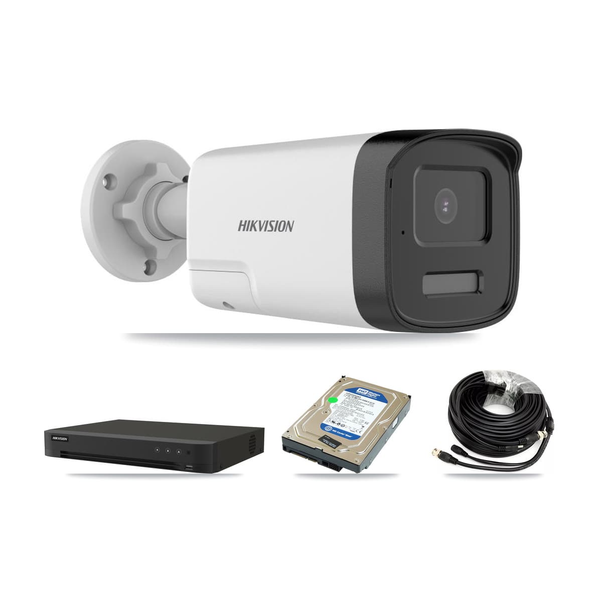 Hikvision 16-Channel 5MP CCTV Kit — 1 DS-2CE17K0T Bullet Camera + 500GB Recording (IDS-7216HQHI Recorder) - Image 1