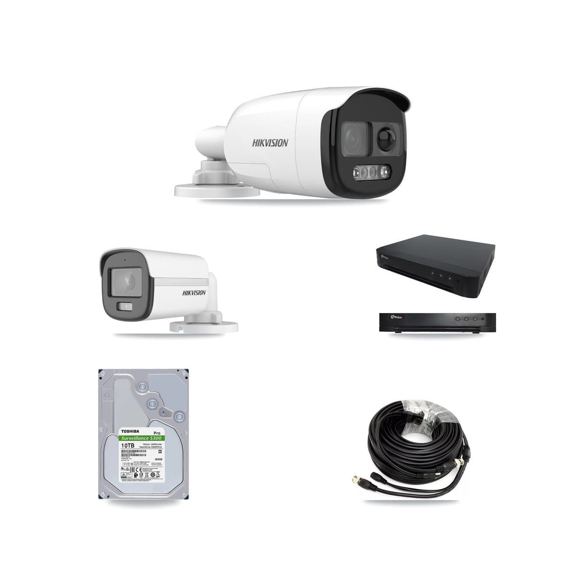 Hikvision & Prolux 16-Channel 5MP CCTV Kit — 1 DS-2CE12KF0T + 7 DS-2CE12KF3T Bullet Cameras + 10TB Recording - Image 1