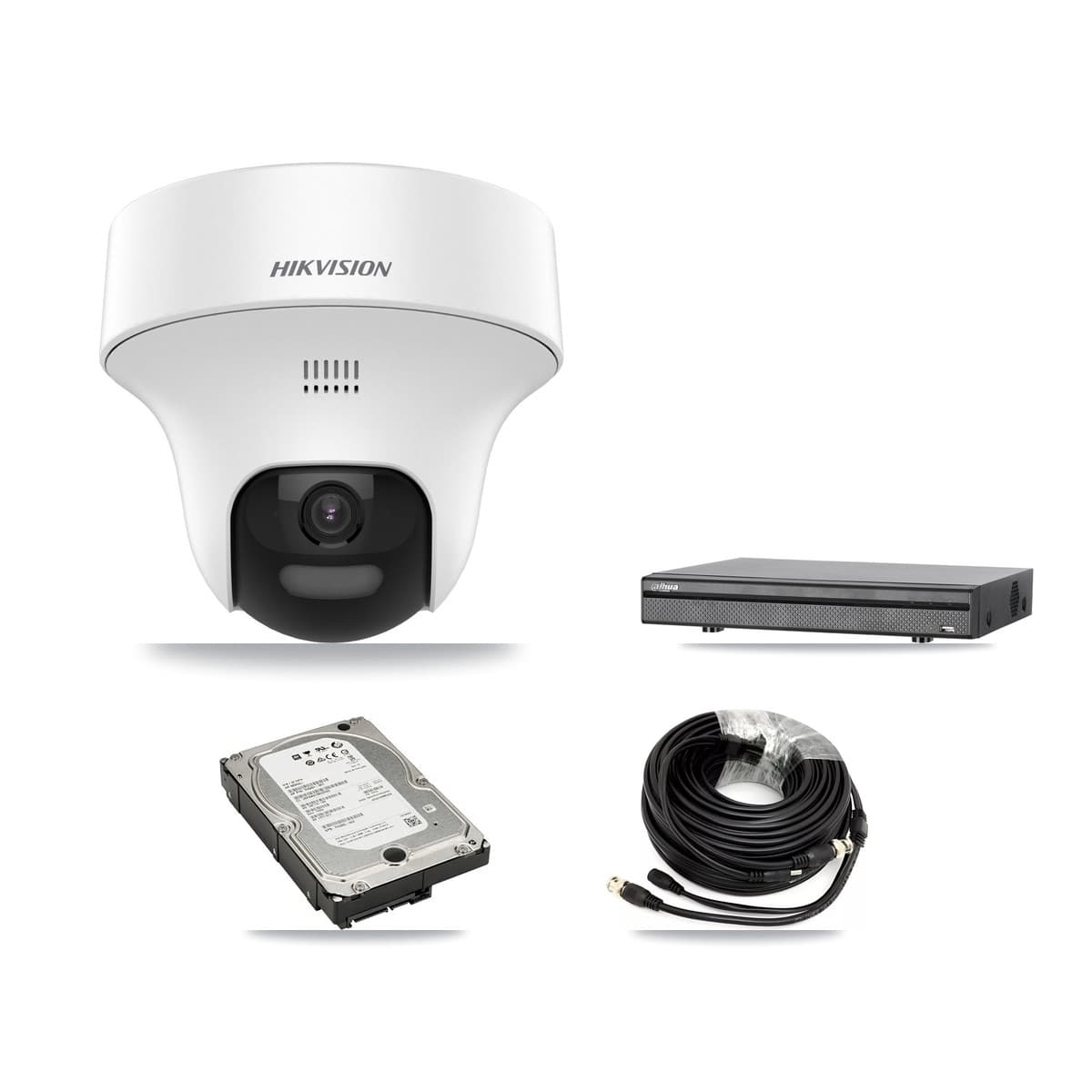 Hikvision & Dahua 8-Channel 5MP CCTV Kit — 4 DS-2CE70K0T Turret Cameras + 5TB Recording - Image 1