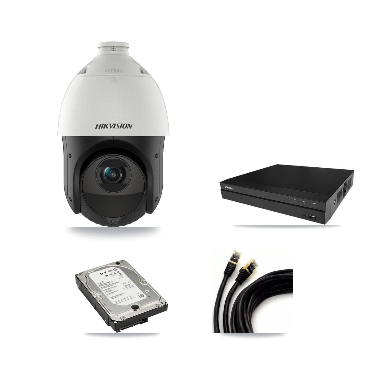 Hikvision & Prolux 8-Channel 4MP CCTV Kit — 4 DS-2DE4425IW PTZ Cameras + 5TB Recording - Image 1