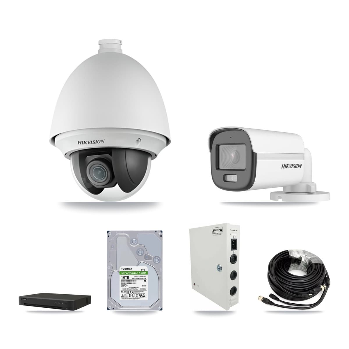 Hikvision 16-Channel 2MP – 5MP CCTV Kit — 12 2MP PTZ + 1 5MP Bullet Cameras + 10TB Recording - Image 1