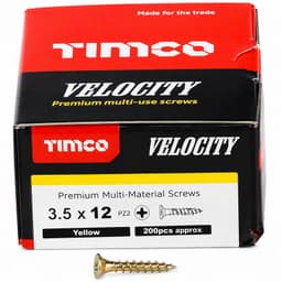TIMCO Velocity Wood Screws 3.5x12mm Countersunk Pozi Yellow Zinc