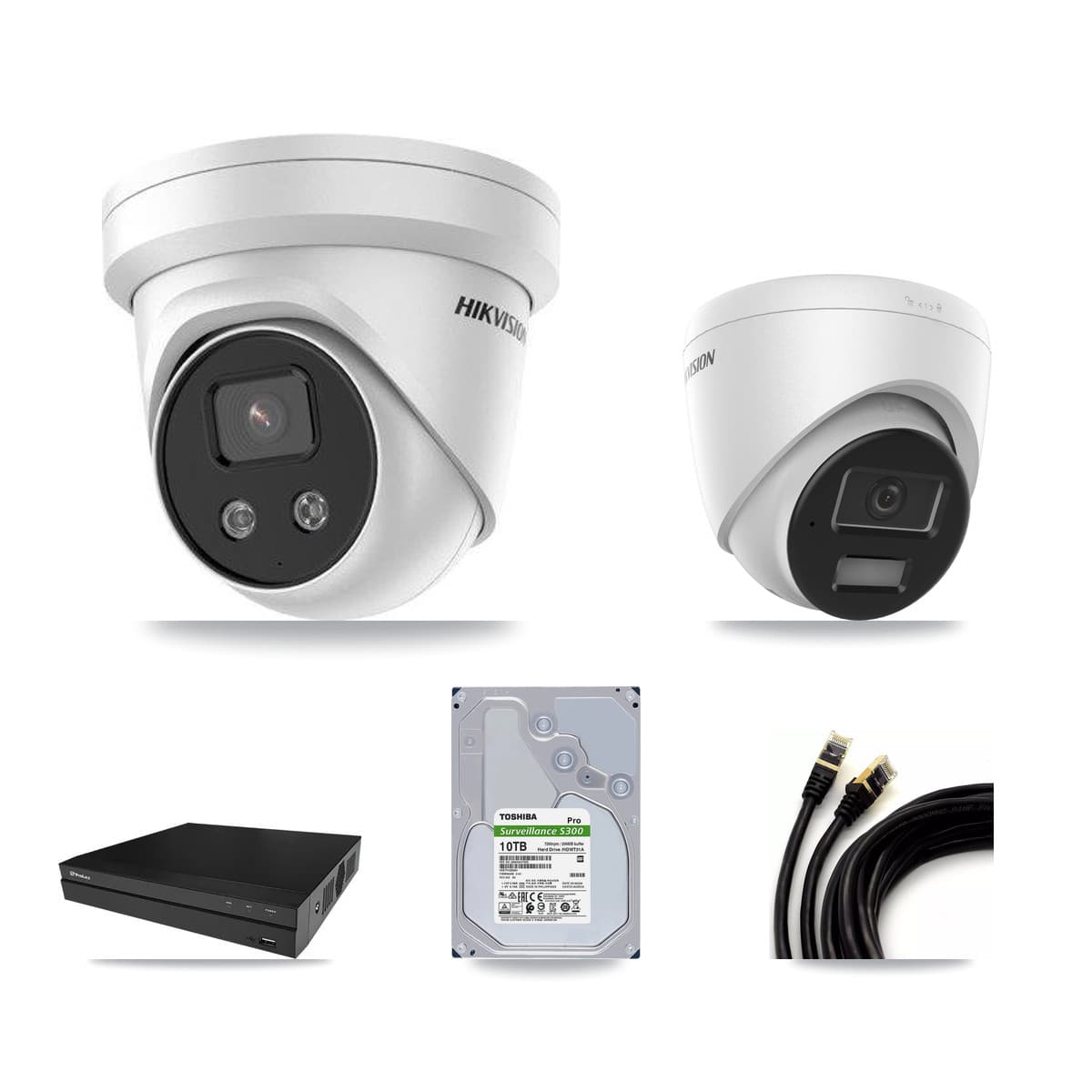 Hikvision & Prolux 8-Channel 4MP – 5MP CCTV Kit — 2 4MP + 5 5MP Turret Cameras + 10TB Recording - Image 1