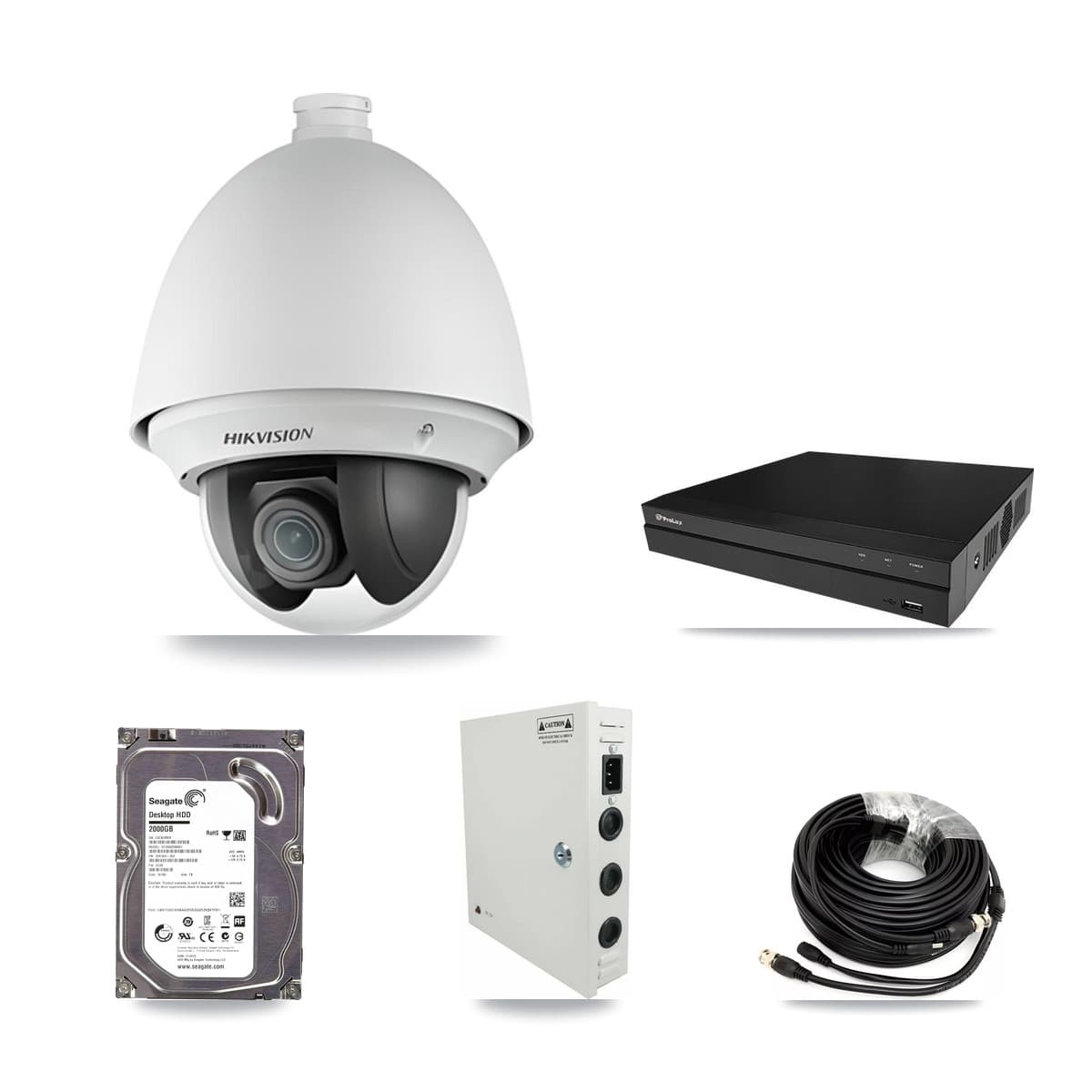 Hikvision & Prolux 8-Channel 2MP CCTV Kit — 3 PTZ Cameras + 2TB Recording (PXD-5208AN Recorder)
