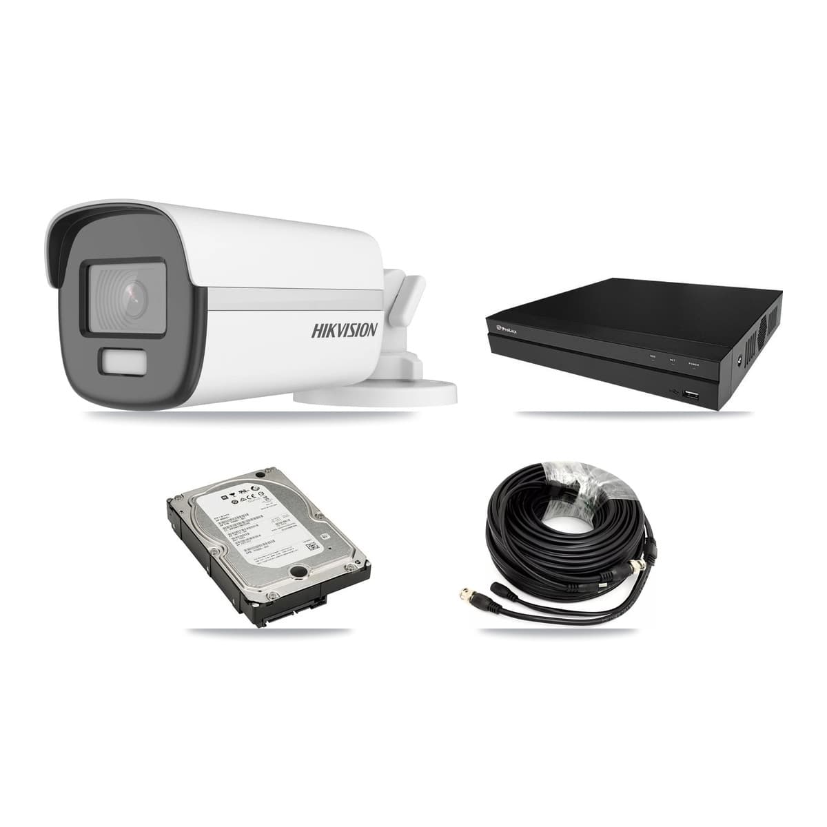 Hikvision & Prolux 8-Channel 4K CCTV Kit — 2 Bullet Cameras + 5TB Recording (PXD-5208AN Recorder) - Image 1