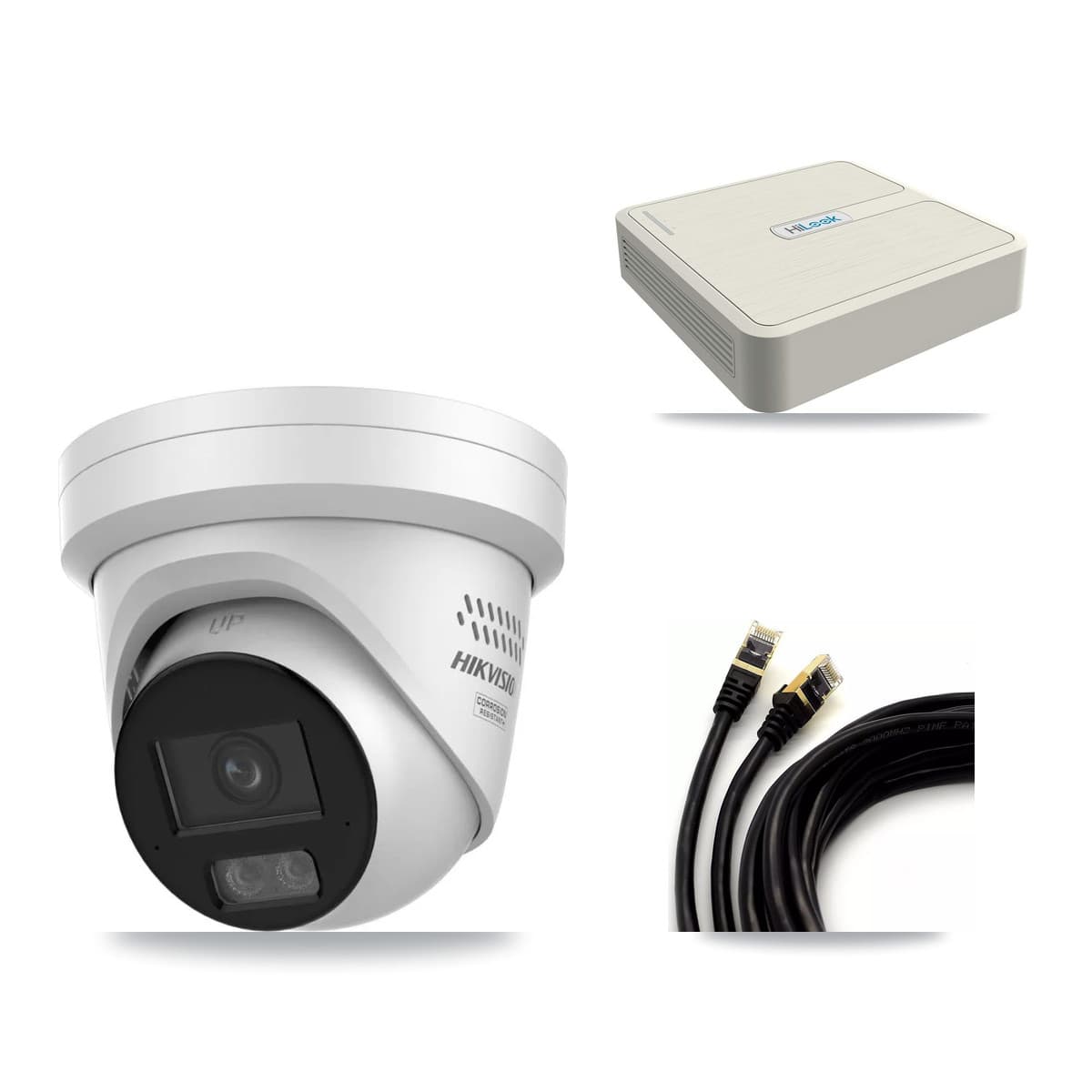 HiLook 8-Channel 4MP CCTV Kit — 4 Turret Cameras + 3TB Recording (NVR-108H-D Recorder)