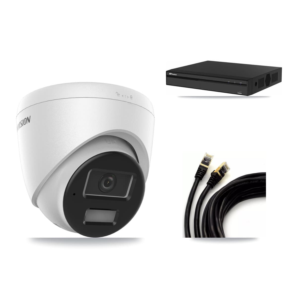 Hikvision & Prolux 4-Channel 4MP CCTV Kit — 2 DS-2CD1343G2 Turret Cameras + 3TB Recording - Image 1
