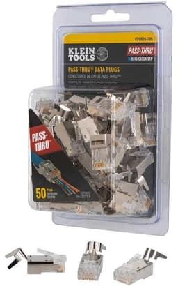 Klein Tools VDV826-705 Modular Data Plugs - 50-Pack for CAT6A & Large CAT6 Cables