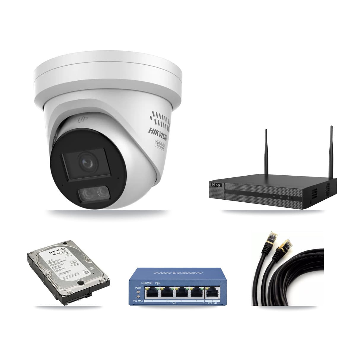 HiLook 4-Channel 4MP CCTV Kit — 4 Turret Cameras + 5TB Recording - Image 1
