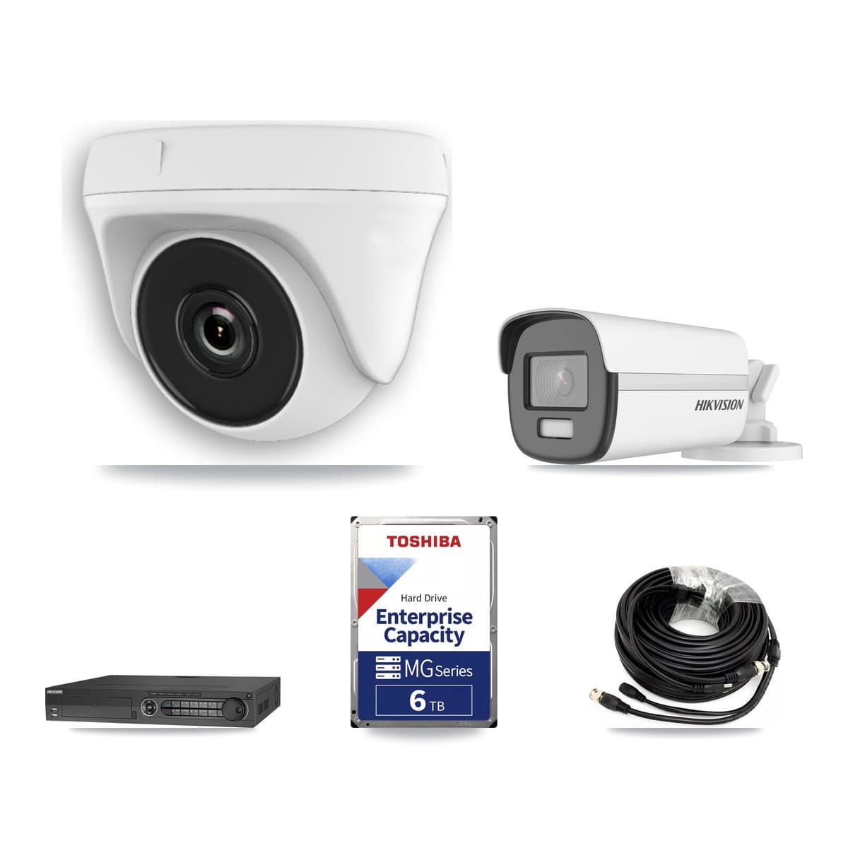 Hikvision 32-Channel 2MP – 4K CCTV Kit — 1 4K Bullet + 5 2MP Dome Cameras + 6TB Recording - Image 1