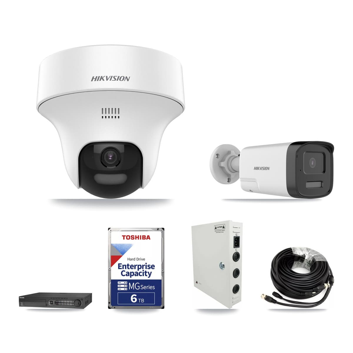 Hikvision 32-Channel 5MP CCTV Kit — 1 DS-2CE17K0T Bullet + 9 DS-2CE70K0T Turret Cameras + 2× 6TB Recording - Image 1