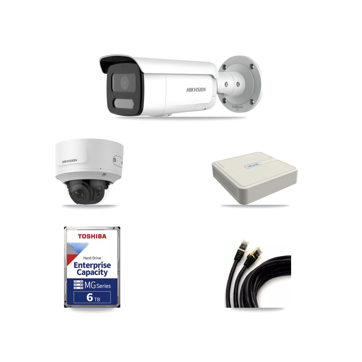 Hikvision & HiLook 8-Channel 2MP – 4MP CCTV Kit — 1 2MP Dome + 7 4MP Bullet Cameras + 6TB Recording (NVR-108H-D Recorder) - Image 1