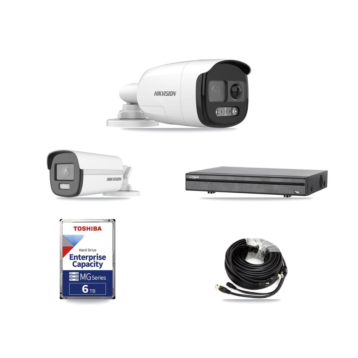 Hikvision & Dahua 8-Channel 5MP – 4K CCTV Kit — 3 5MP + 1 4K Bullet Cameras + 6TB Recording (DH-XVR5108H Recorder) - Image 1