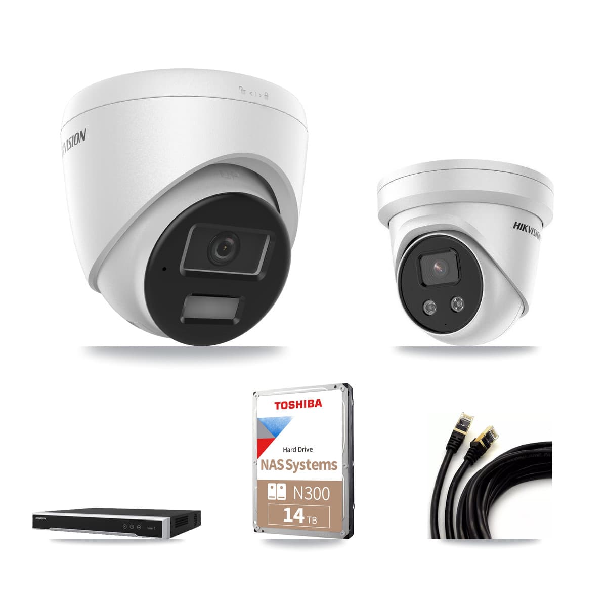 Hikvision 16-Channel 4MP – 5MP CCTV Kit — 10 4MP + 1 5MP Turret Cameras + 14TB Recording