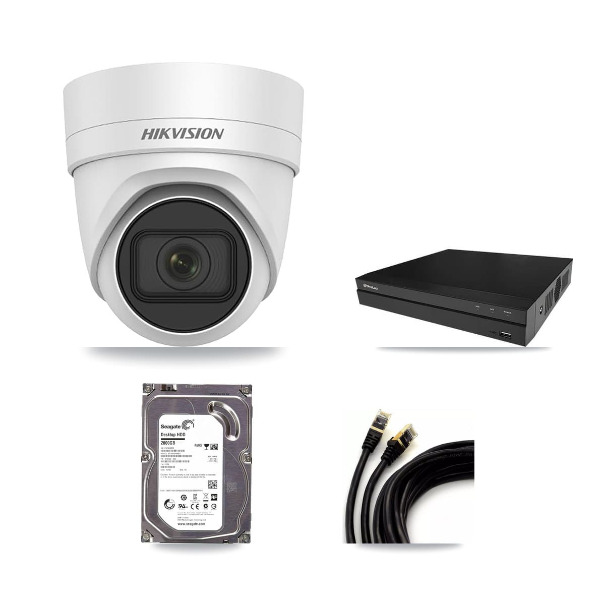 Hikvision & Prolux 8-Channel 4MP CCTV Kit — 1 DS-2CD2H45FWD Turret Camera + 2TB Recording