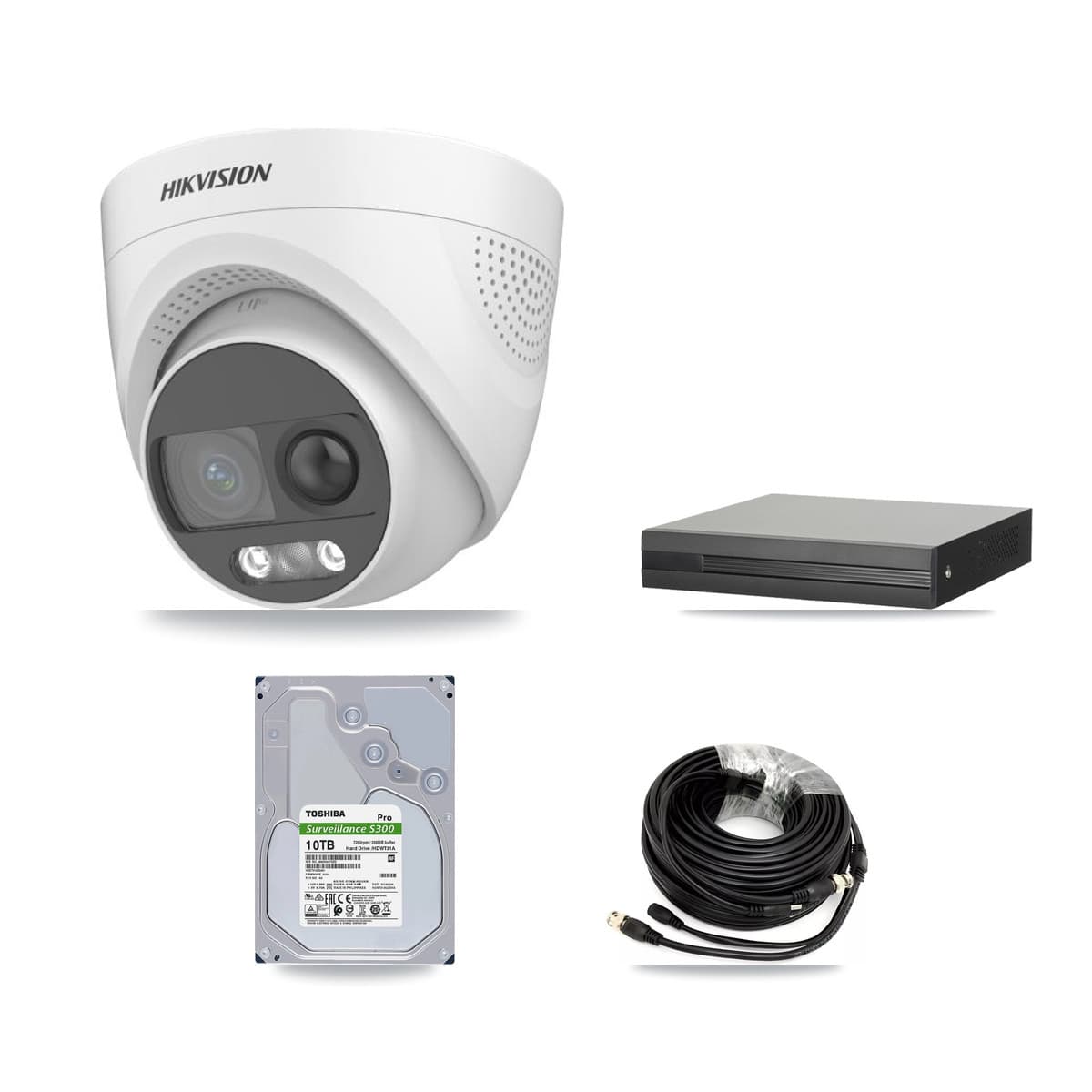 Hikvision 8-Channel 5MP CCTV Kit — 8 DS-2CE72KF3T Turret Cameras + 10TB Recording (XVR-3108HS Recorder) - Image 1