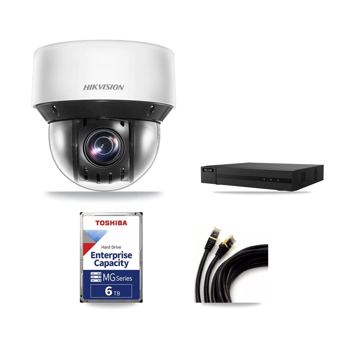 Hikvision & HiLook 8-Channel 4MP CCTV Kit — 8 DS-2DE4A425IW PTZ Cameras + 6TB Recording (NVR-108MH-D Recorder) - Image 1