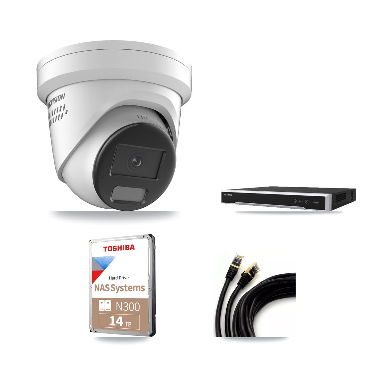 Hikvision 8-Channel 4K CCTV Kit — 6 DS-2CD2387G2H Turret Cameras + 14TB Recording