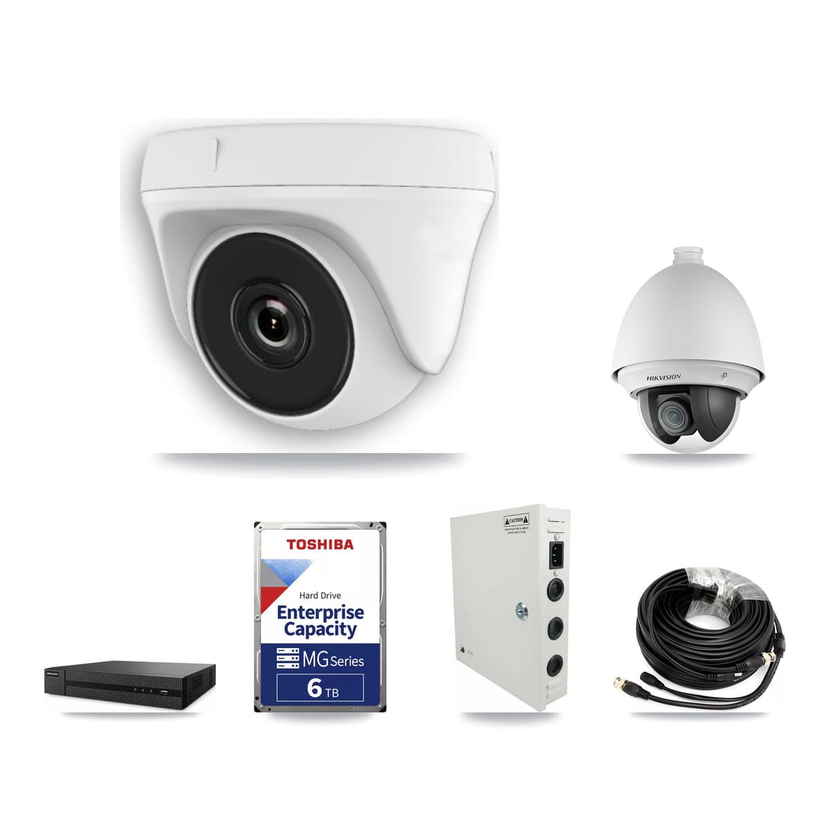 Hikvision 8-Channel 2MP CCTV Kit — 1 PTZ + 5 Dome Cameras + 6TB Recording