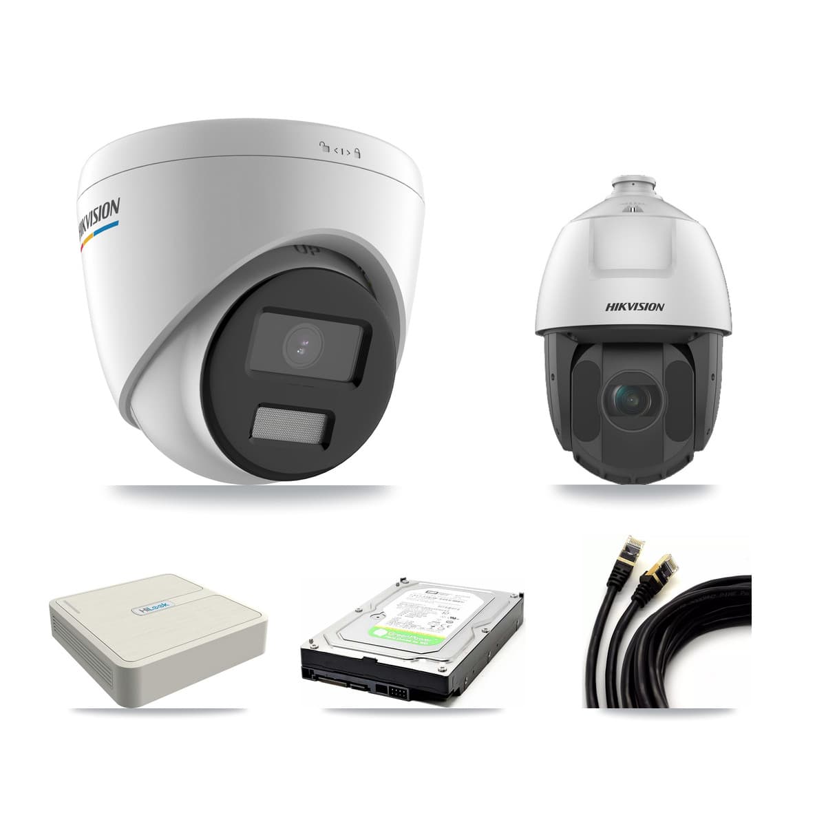 Hikvision & HiLook 8-Channel 2MP CCTV Kit — 1 Turret + 1 PTZ Cameras + 1TB Recording (NVR-108H-D Recorder) - Image 1