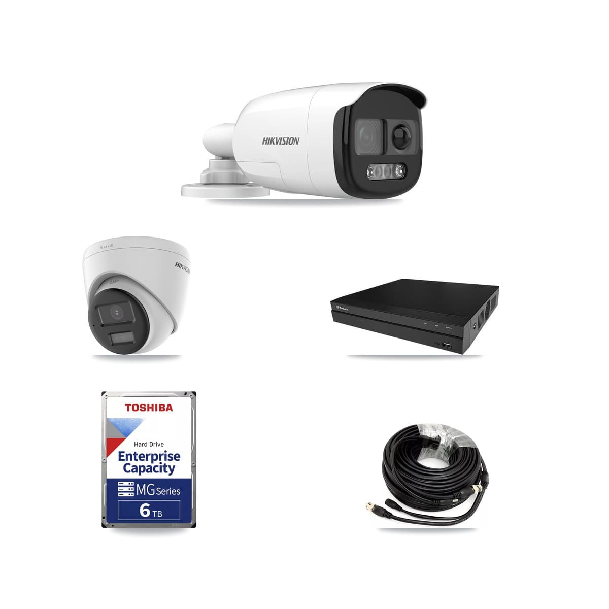 Hikvision & Prolux 8-Channel 5MP – 4K CCTV Kit — 3 DS-2CE12KF3T 5MP Bullet + 1 DS-2CE78U0T 4K Turret Cameras + 6TB Recording - Image 1